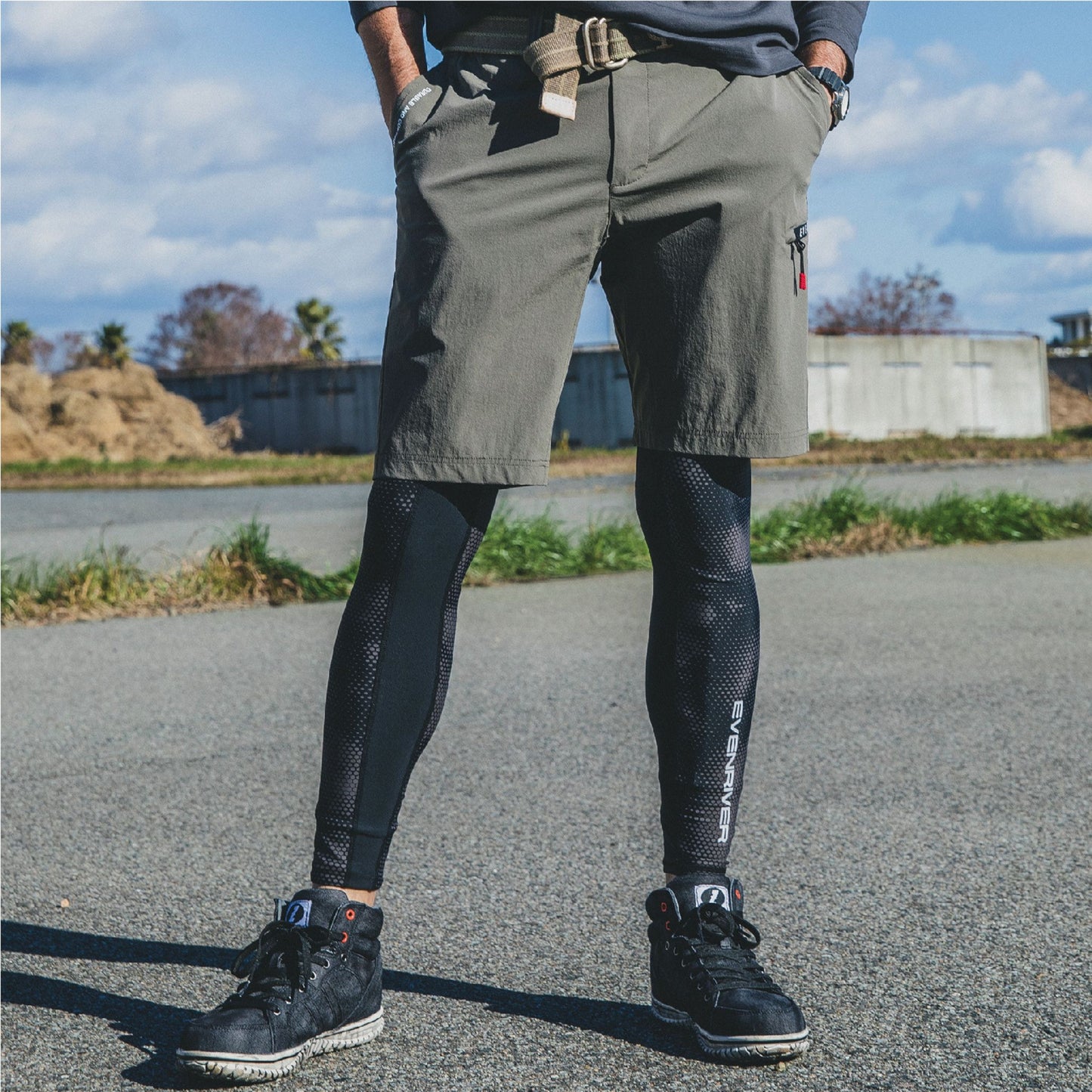 EVENRIVER(イーブンリバー) GR1003 コーデュラストレッチカーゴハーフパンツ