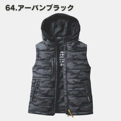 BURTLE(バートル) 5034 防寒フーディベスト（大型フード・軽量・防水・保温・ダブルジップ・ユニセックス・秋冬）