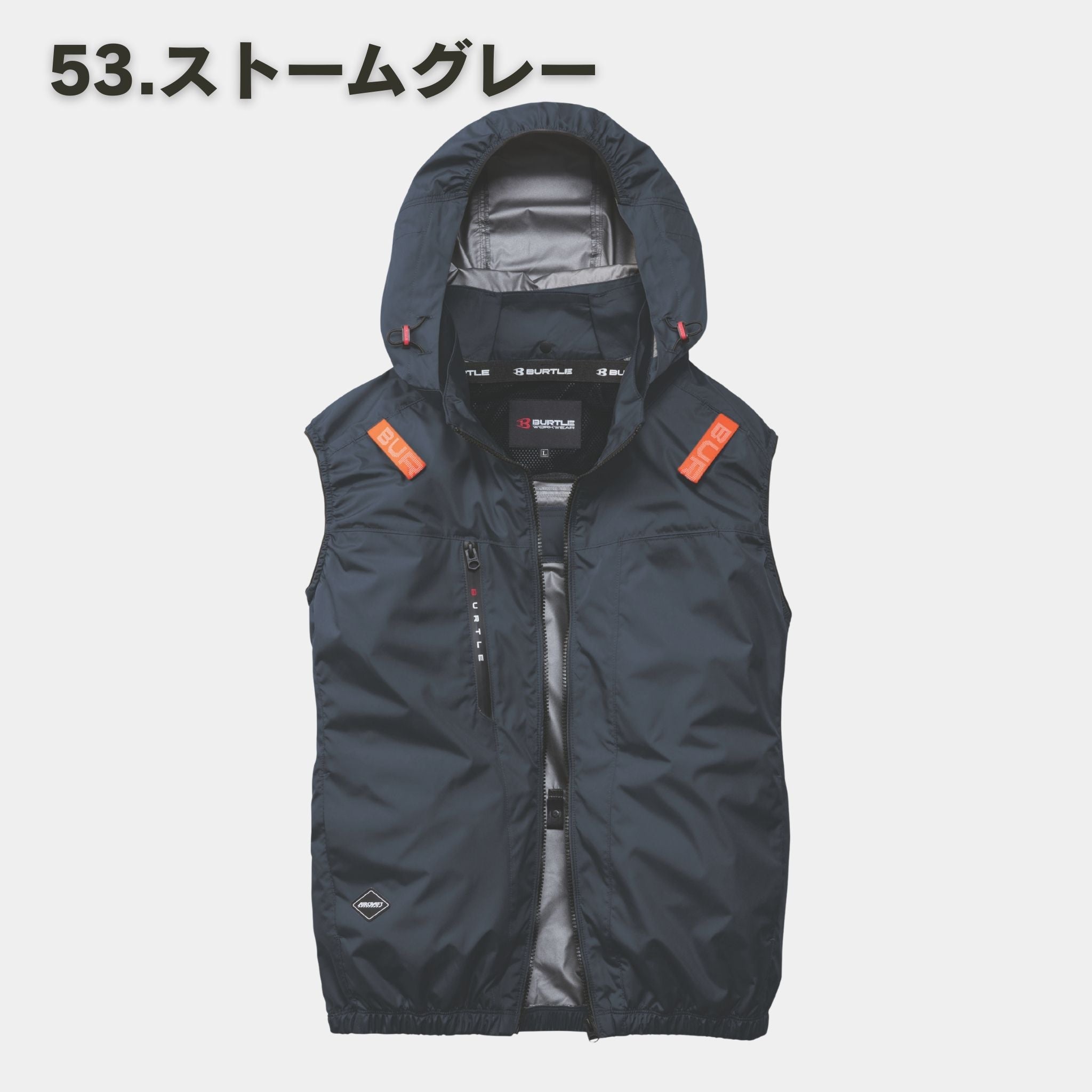 (10) 4つ穴 空調服 バートル AC2094 ストームブラック M BURTLE（バートル）AC2094 エアークラフト ベスト（男女兼用・サイド